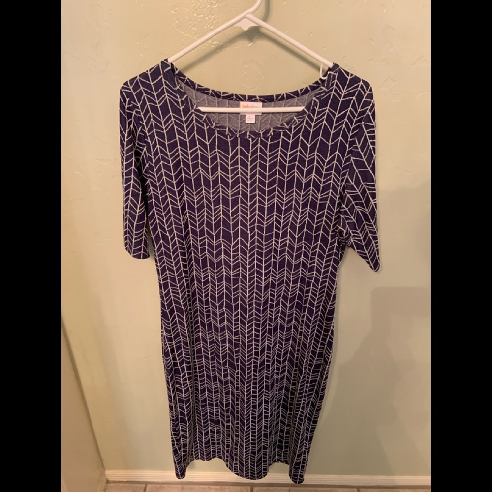 LulaRoe large navy blue dress